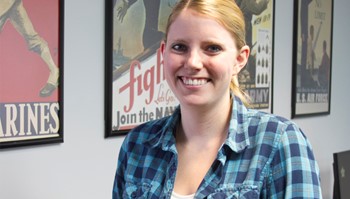 student in veterans center