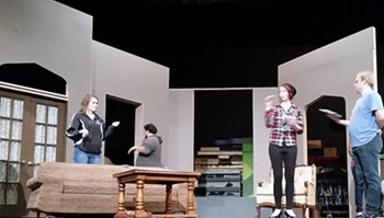 rehearse for the college production of The Hollow by Agatha Christie
