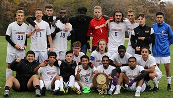 The Anoka-Ramsey Community College Men’s Soccer team (shown) claimed the 2016 NJCAA Region XIII Championship on their home field Sunday, Oct. 23. The men’s team defeated Riverland College by a score of 7-0. 