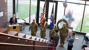veterans ceremony on campus