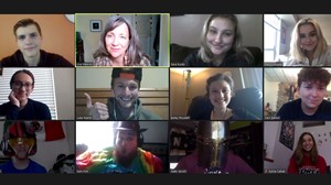 zoom rehearsal with students and faculty of The Living 